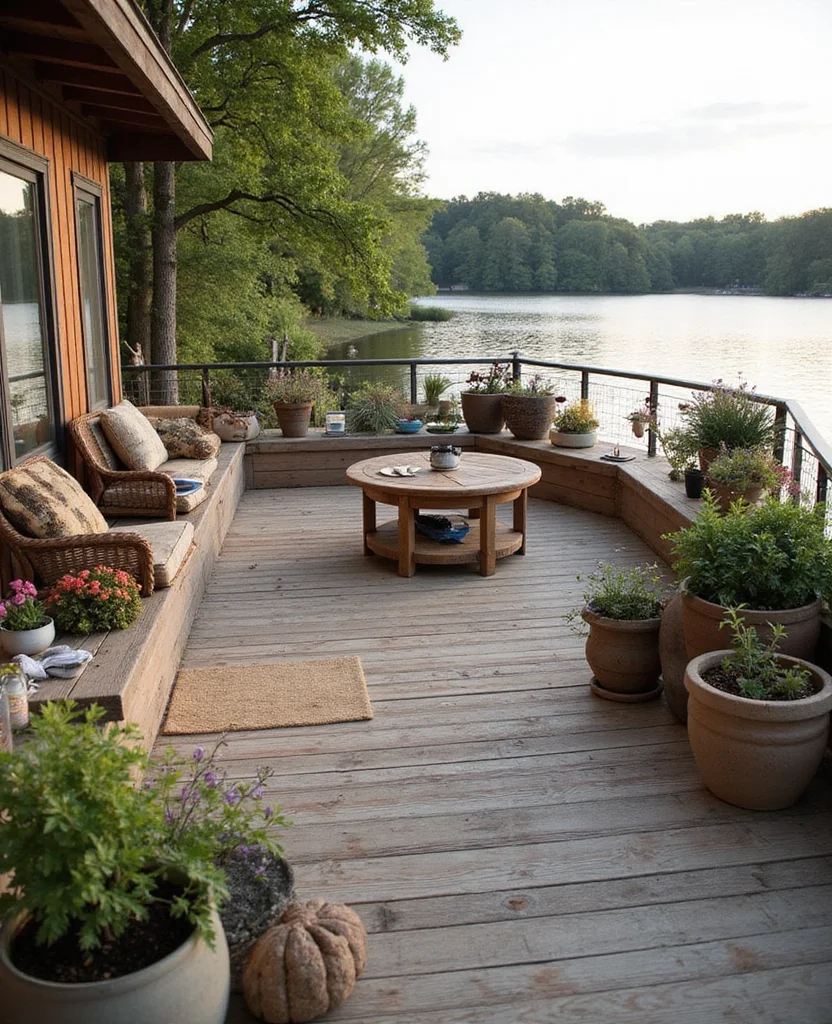 19 Stunning Lake House Backyard Ideas That Will Make You Want to Move In! 46 19 Stunning Lake House Backyard Ideas That Will Make You Want to Move In! - 5. Rustic Wooden Deck
