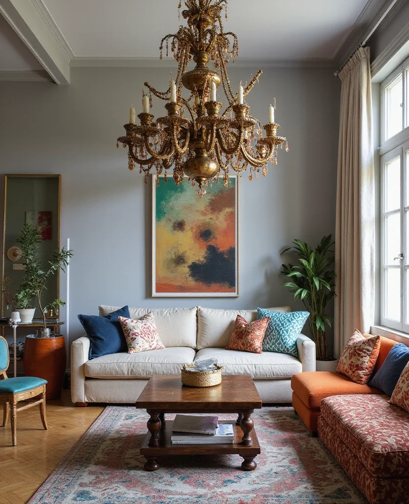 19 Stunning Living Room Chandelier Ideas That Will Leave You Speechless! - 10. Eclectic Mix