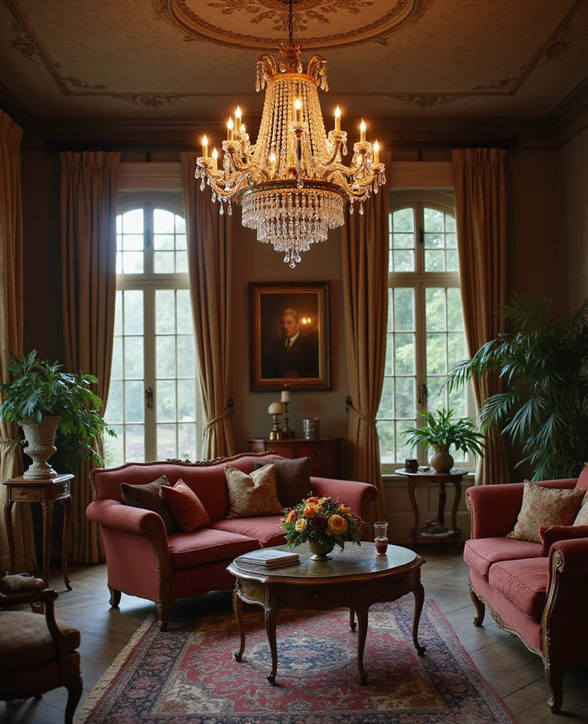 19 Stunning Living Room Chandelier Ideas That Will Leave You Speechless! - 2. Vintage Glamour