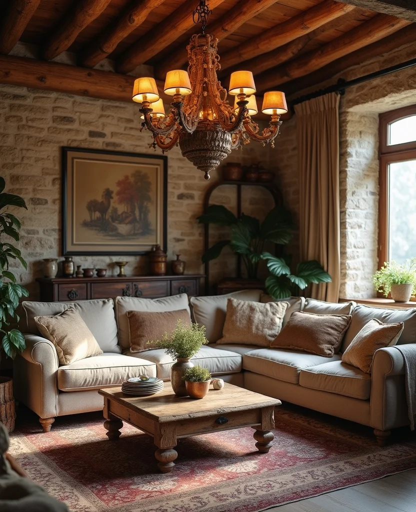 19 Stunning Living Room Chandelier Ideas That Will Leave You Speechless! - 3. Rustic Charm