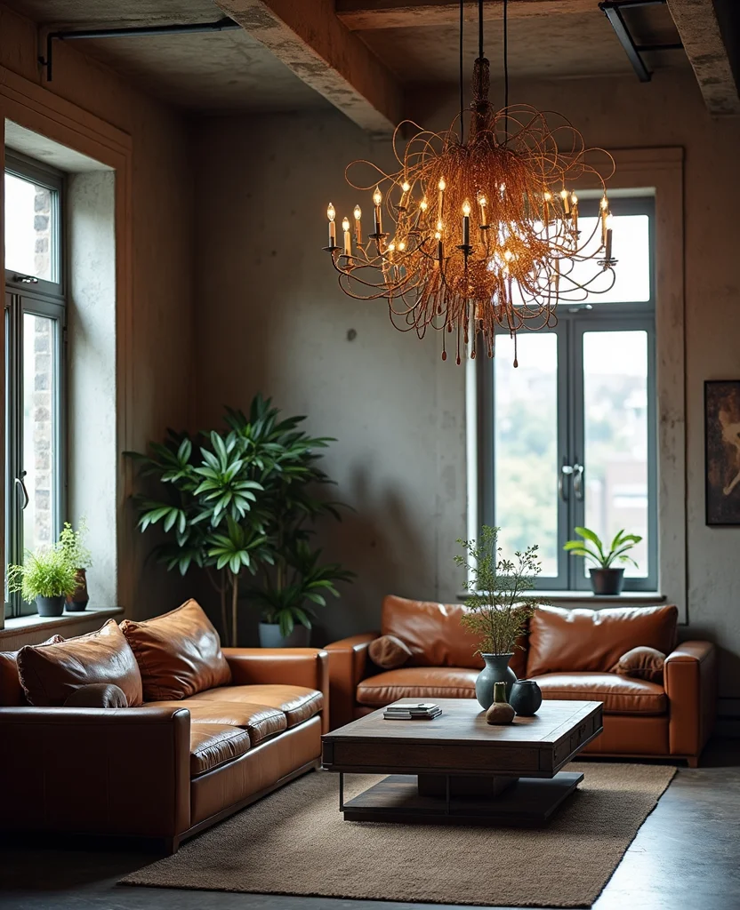 19 Stunning Living Room Chandelier Ideas That Will Leave You Speechless! - 5. Industrial Edge