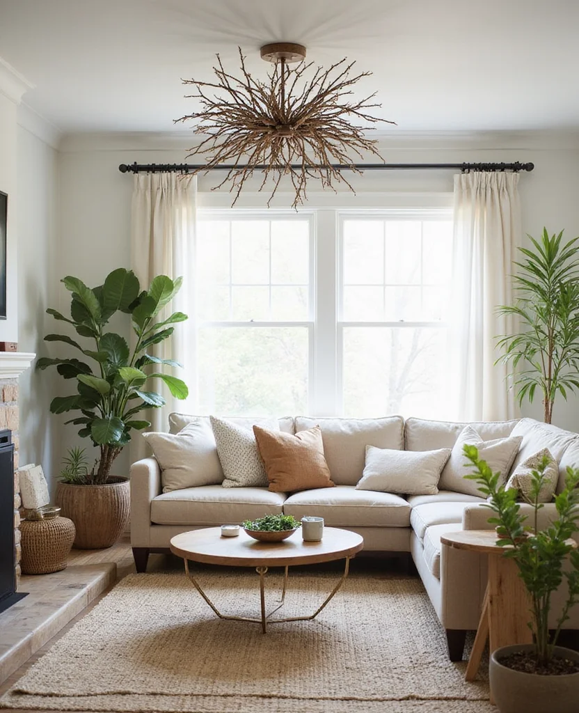 19 Stunning Living Room Chandelier Ideas That Will Leave You Speechless! - 9. Nature-Inspired