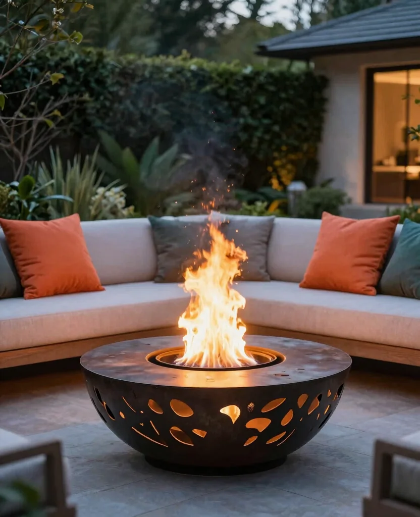 19 Stunning Metal Fire Pit Ideas that Will Transform Your Backyard into a Cozy Oasis! - 3. Artistic Sculptural Fire Pit 1