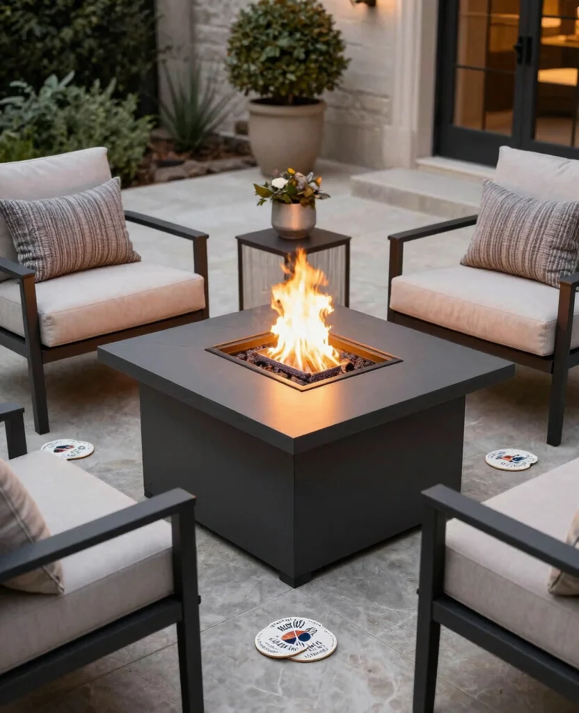 19 Stunning Metal Fire Pit Ideas that Will Transform Your Backyard into a Cozy Oasis! - 7. Elegant Fire Pit Table 1