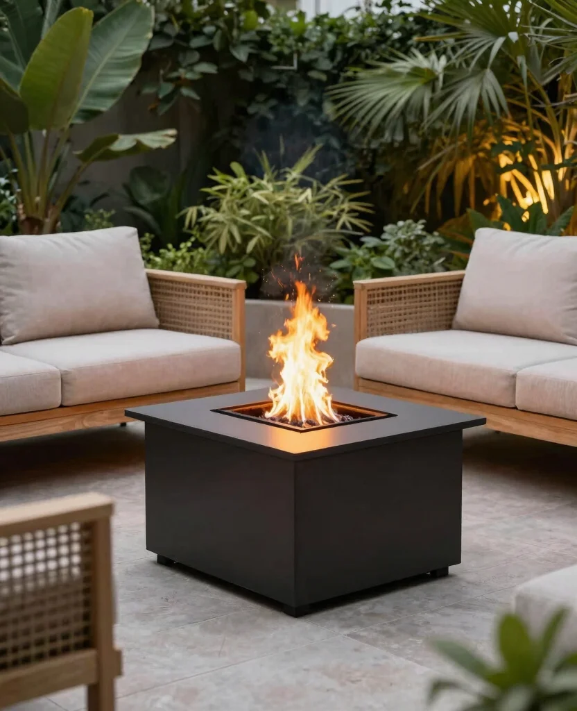 19 Stunning Metal Fire Pit Ideas that Will Transform Your Backyard into a Cozy Oasis! - 8. Eco-Friendly Bioethanol Fire Pit 1