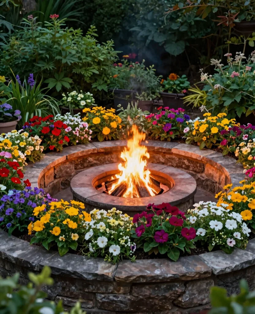 19 Stunning Natural Fire Pit Designs That Will Transform Your Outdoor Space! 43 19 Stunning Natural Fire Pit Designs That Will Transform Your Outdoor Space! - 10. Fire Pit with Planters 1