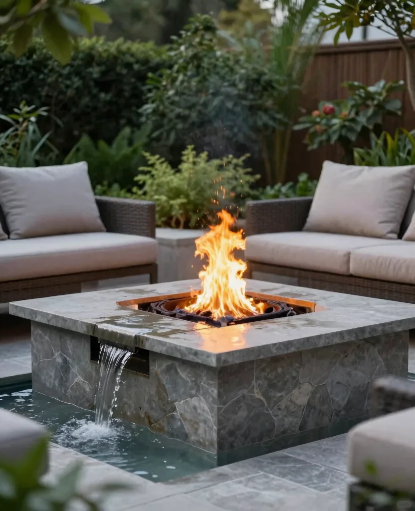19 Stunning Natural Fire Pit Designs That Will Transform Your Outdoor Space! 47 19 Stunning Natural Fire Pit Designs That Will Transform Your Outdoor Space! - 14. Fire Pit with a Water Feature 1