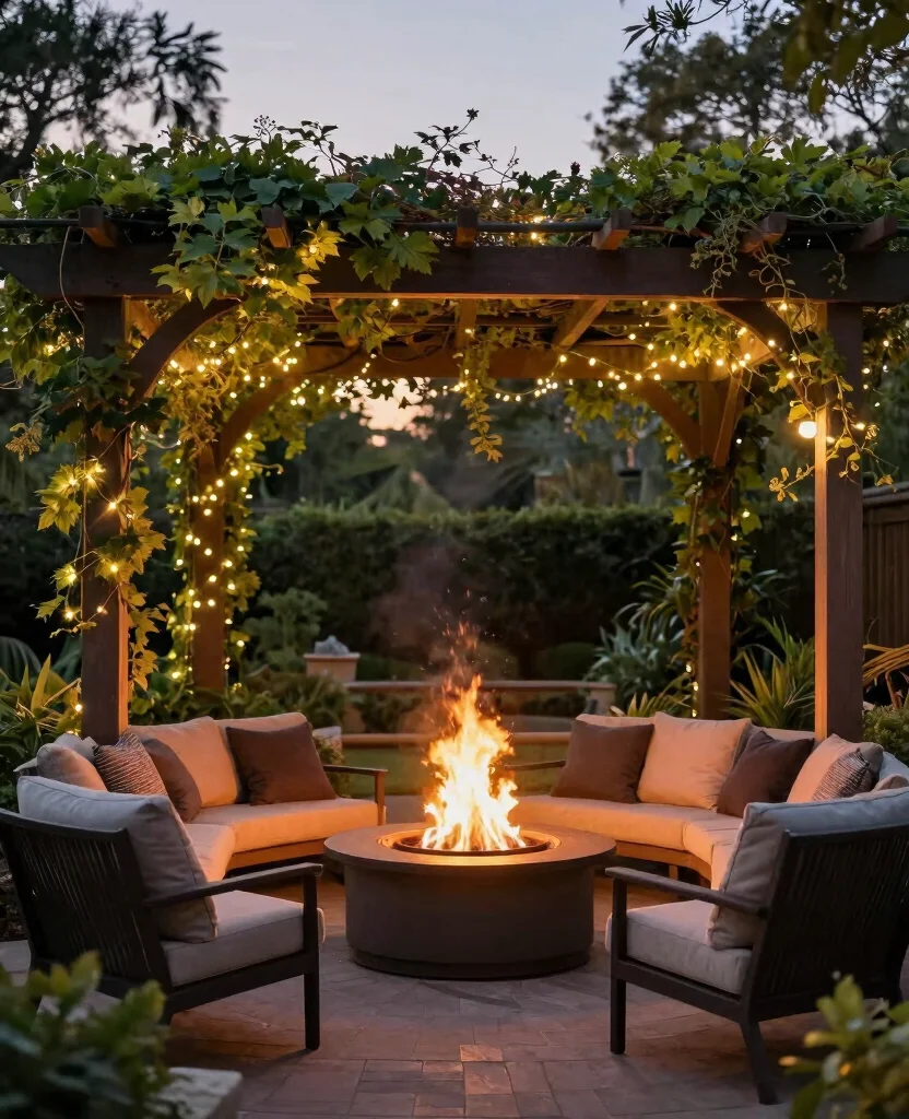 19 Stunning Natural Fire Pit Designs That Will Transform Your Outdoor Space! 74 19 Stunning Natural Fire Pit Designs That Will Transform Your Outdoor Space! - 19. Fire Pit with a Pergola 1
