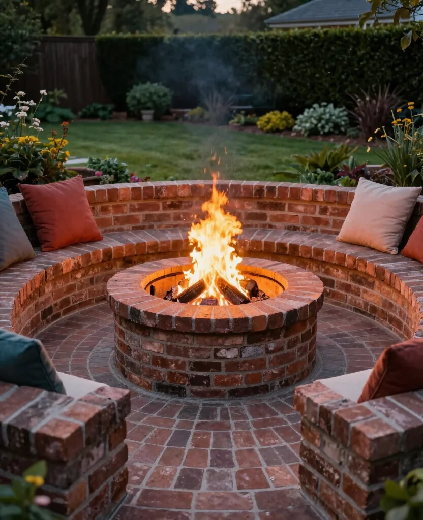 19 Stunning Natural Fire Pit Designs That Will Transform Your Outdoor Space! 15 19 Stunning Natural Fire Pit Designs That Will Transform Your Outdoor Space! - 4. Brick Fire Pit 1