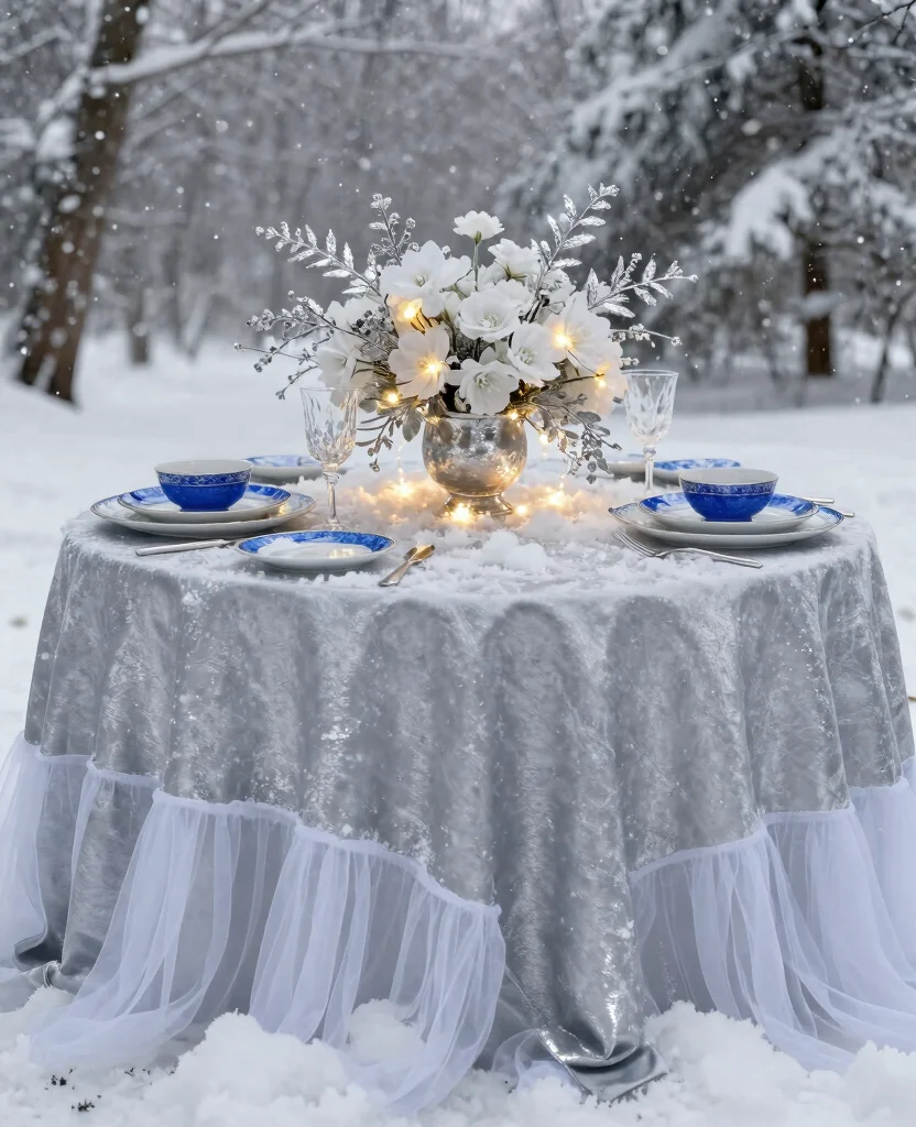 19 Stunning New Year's Eve Table Decorations That'll Wow Your Guests! - 14. Winter Wonderland 1