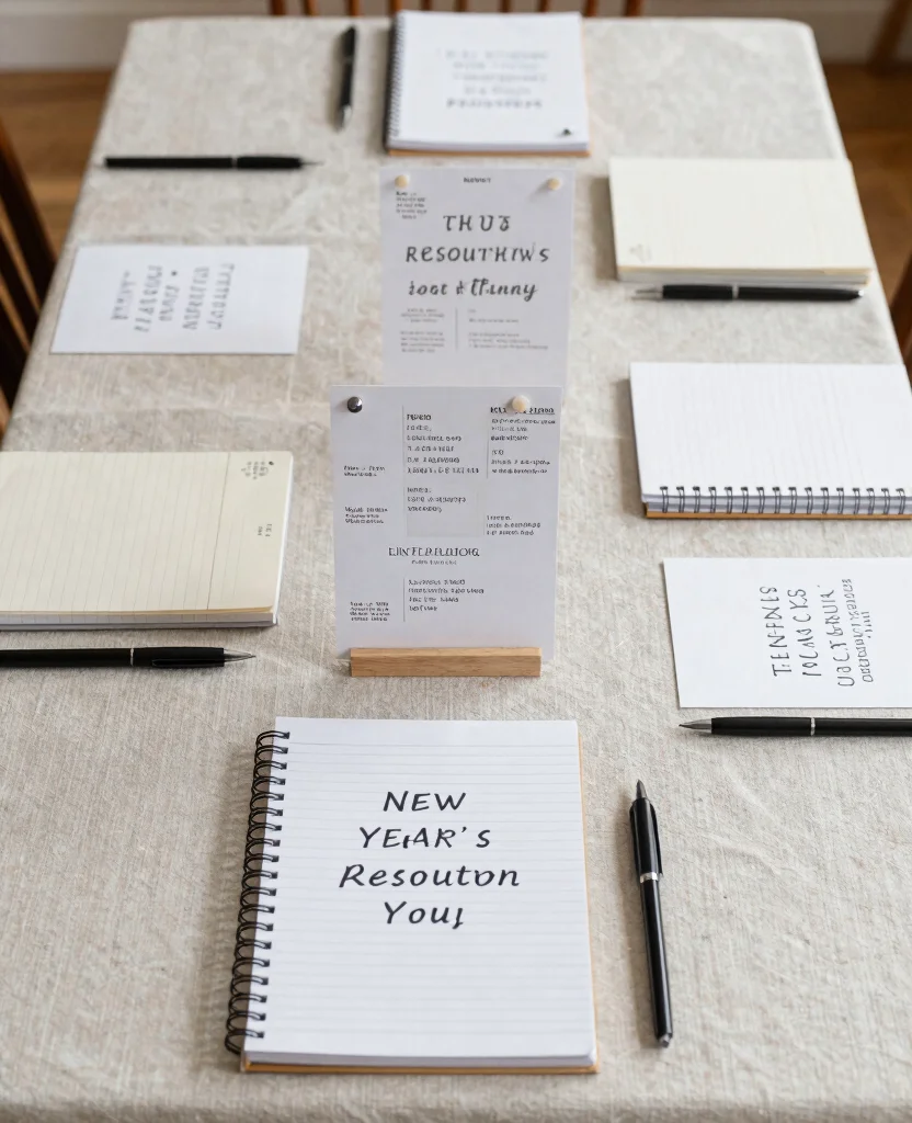 19 Stunning New Year's Eve Table Decorations That'll Wow Your Guests! - 16. New Year's Resolution Inspiration 1