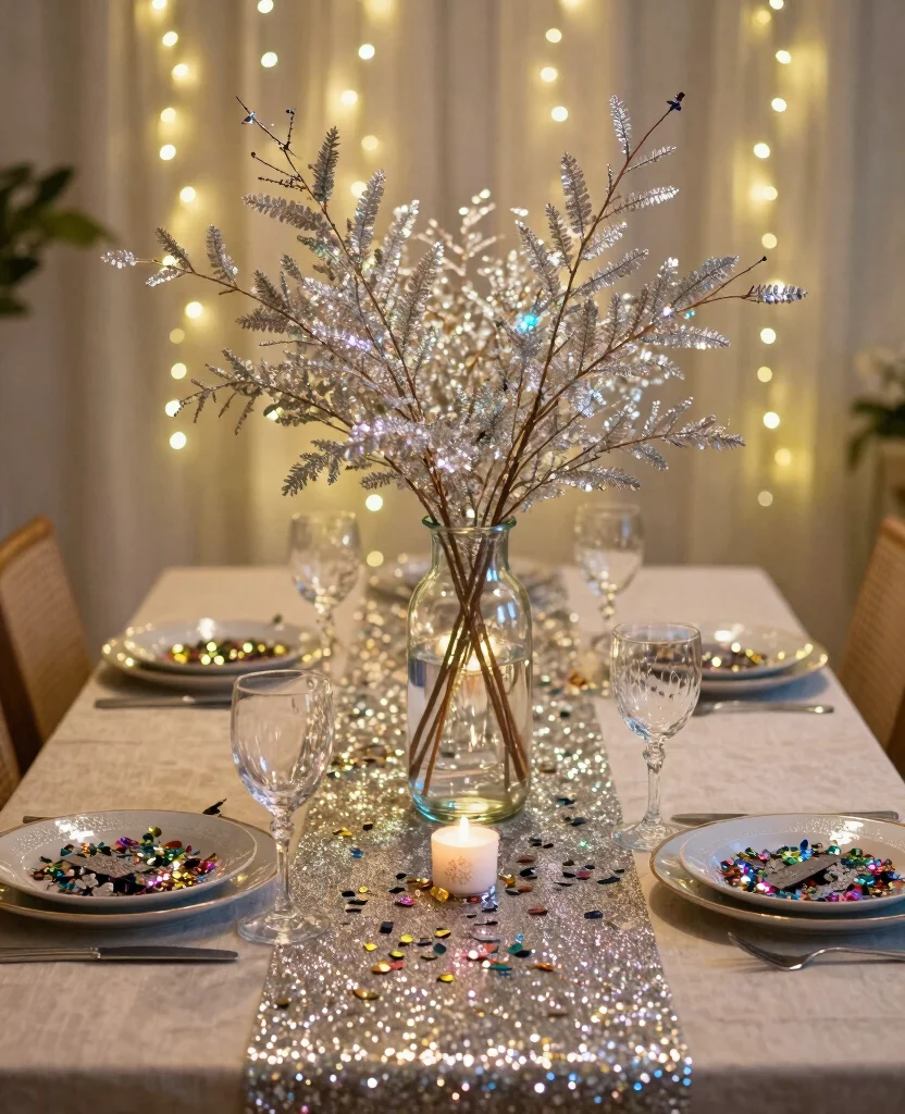 19 Stunning New Year's Eve Table Decorations That'll Wow Your Guests! - 5. Sparkling Glitter Galore 1