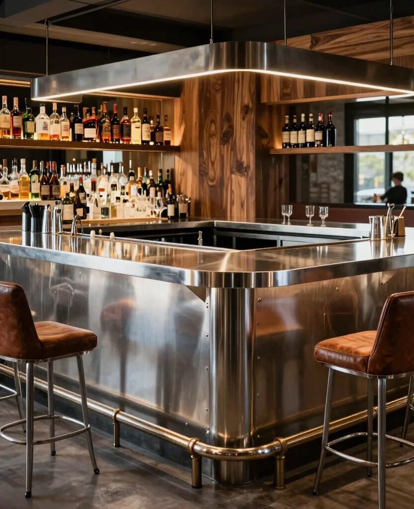 19 stunning Ogee Edge Countertops for Home Bars That Instantly Elevate Your Space! 103 19 Stunning Ogee Edge Countertops That Will Transform Your Home Bar (You Won't Believe #7!) - 10. Sleek Stainless Steel Ogee Edge 1