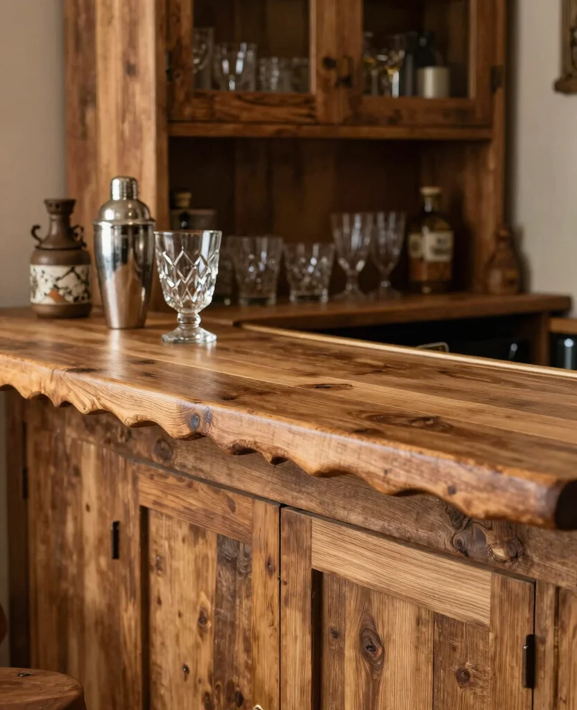 19 stunning Ogee Edge Countertops for Home Bars That Instantly Elevate Your Space! 13 19 Stunning Ogee Edge Countertops That Will Transform Your Home Bar (You Won't Believe #7!) - 2. Rustic Wood Ogee Edge 1