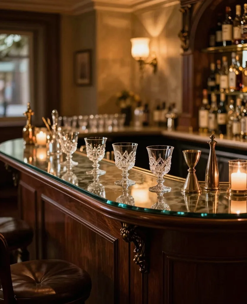 19 stunning Ogee Edge Countertops for Home Bars That Instantly Elevate Your Space! 68 19 Stunning Ogee Edge Countertops That Will Transform Your Home Bar (You Won't Believe #7!) - 7. Vintage-Inspired Glass Ogee Edge 1