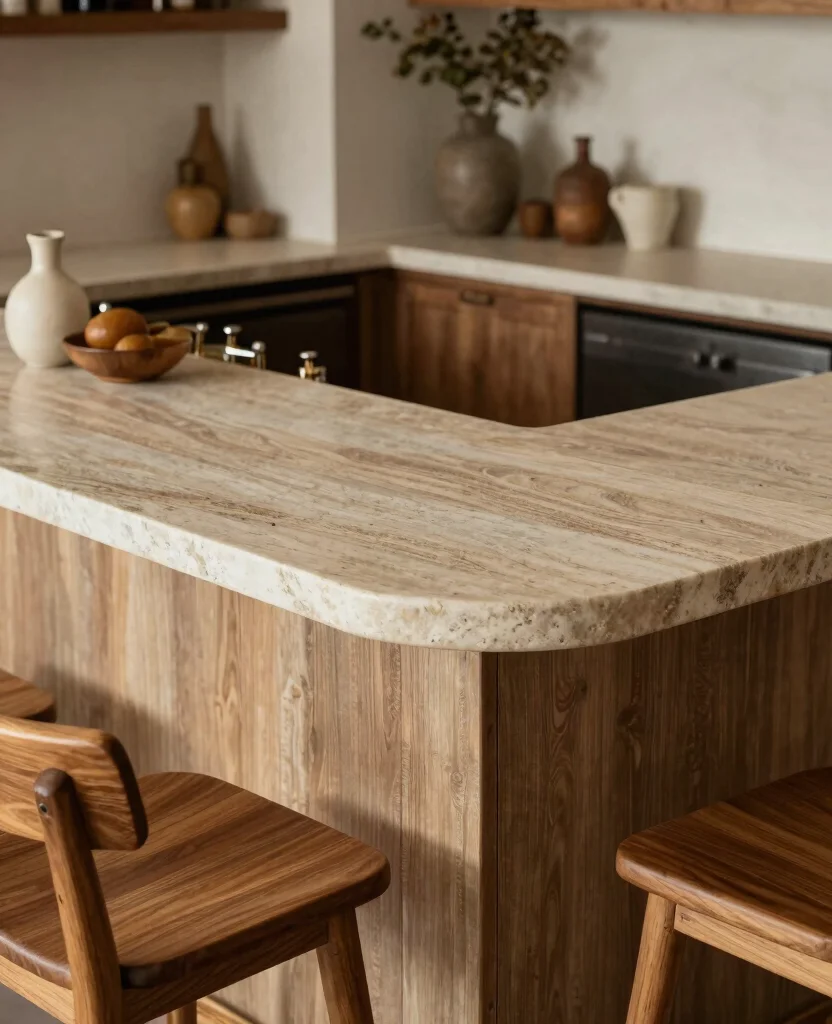 19 stunning Ogee Edge Countertops for Home Bars That Instantly Elevate Your Space! 79 19 Stunning Ogee Edge Countertops That Will Transform Your Home Bar (You Won't Believe #7!) - 8. Earthy Soapstone Ogee Edge 1