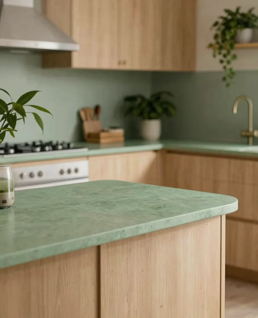 19 Stunning Ogee Edge Countertops That Will Transform Your Kitchen (You Won't Believe #7!) 160 19 Stunning Ogee Edge Countertops That Will Transform Your Kitchen (You Won't Believe #7!) - 15. Earthy Green Ogee Edge Countertop