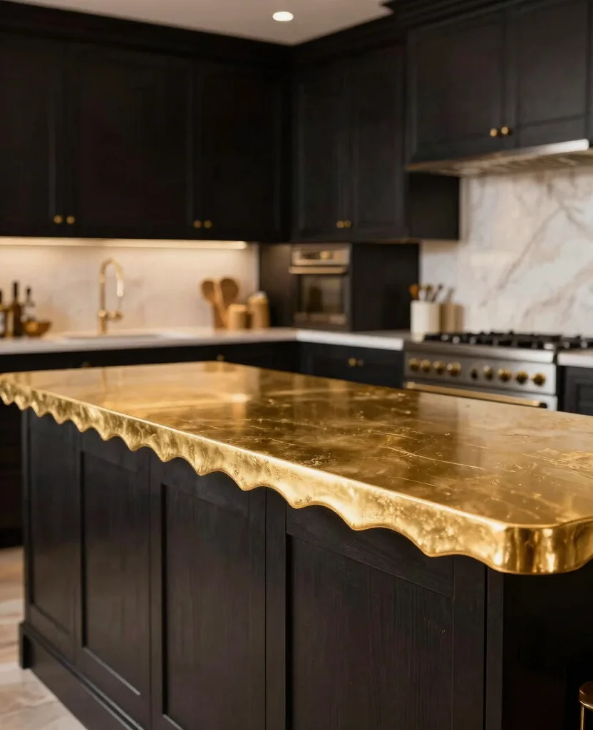 19 Stunning Ogee Edge Countertops That Will Transform Your Kitchen (You Won't Believe #7!) 171 19 Stunning Ogee Edge Countertops That Will Transform Your Kitchen (You Won't Believe #7!) - 16. Opulent Gold Ogee Edge Countertop