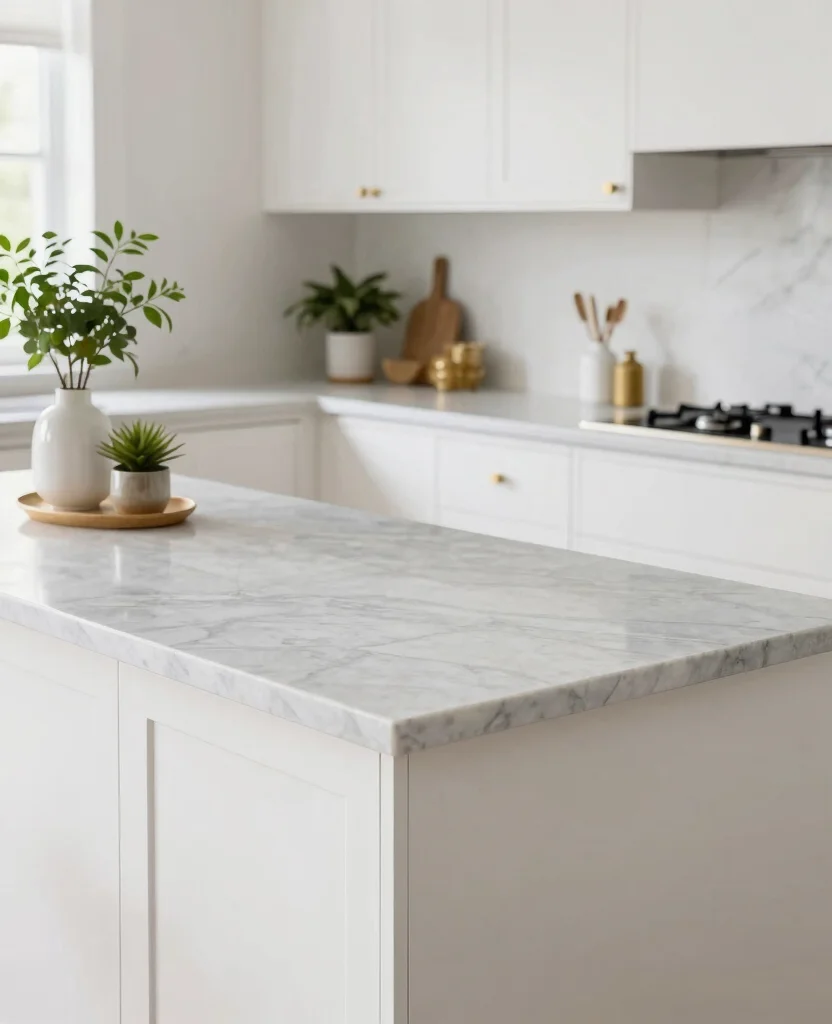 19 Stunning Ogee Edge Countertops That Will Transform Your Kitchen (You Won't Believe #7!) 57 19 Stunning Ogee Edge Countertops That Will Transform Your Kitchen (You Won't Believe #7!) - 6. Light Gray Marble Ogee Edge