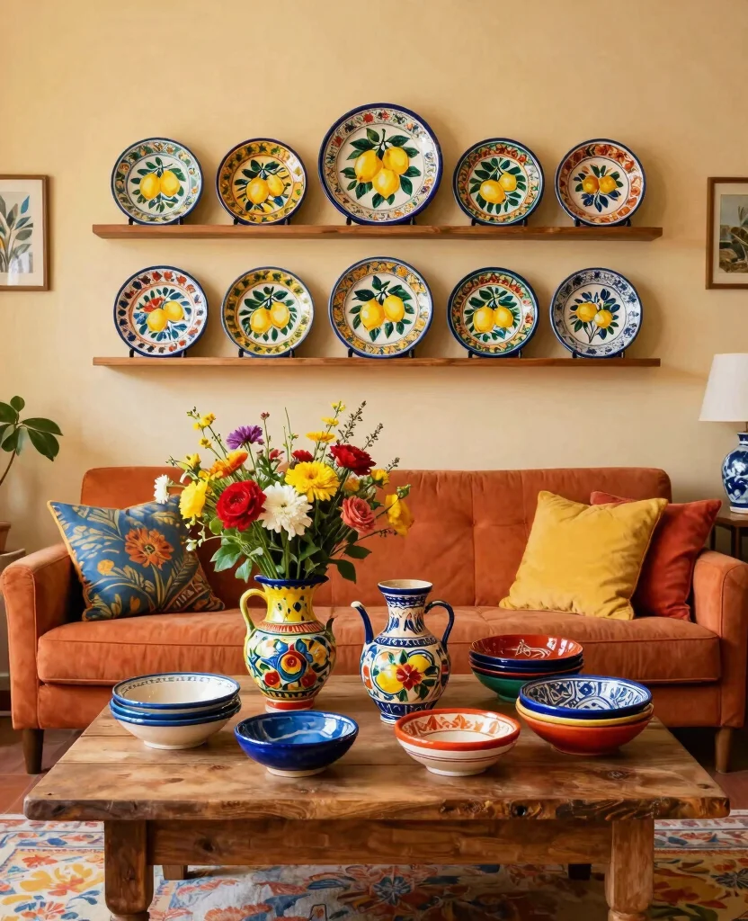 19 Stunning Sicilian Living Room Decor Ideas That Will Transform Your Space! 35 19 Stunning Sicilian Living Room Decor Ideas That Will Transform Your Space! - 4. Vibrant Ceramics 1
