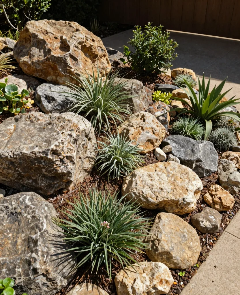 19 Stunning Side Yard Landscaping Ideas That'll Transform Your Home's Curb Appeal! - 11. Rock Garden Creations