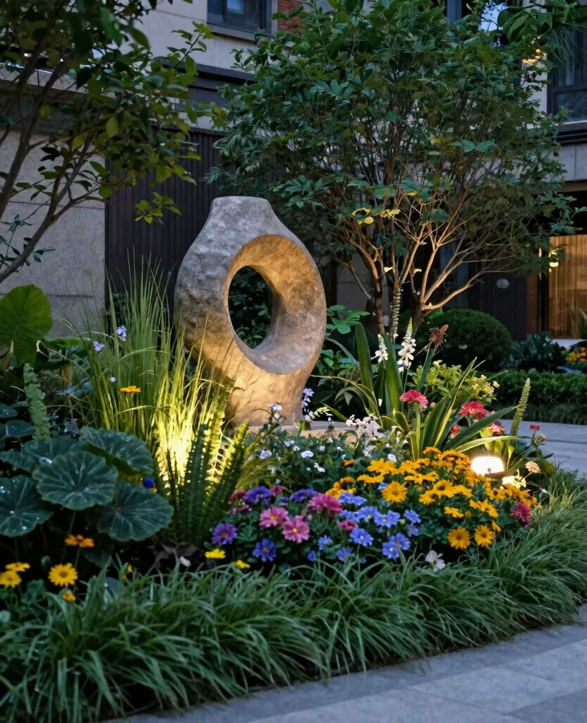 19 Stunning Side Yard Landscaping Ideas That'll Transform Your Home's Curb Appeal! - 16. Artistic Sculptures