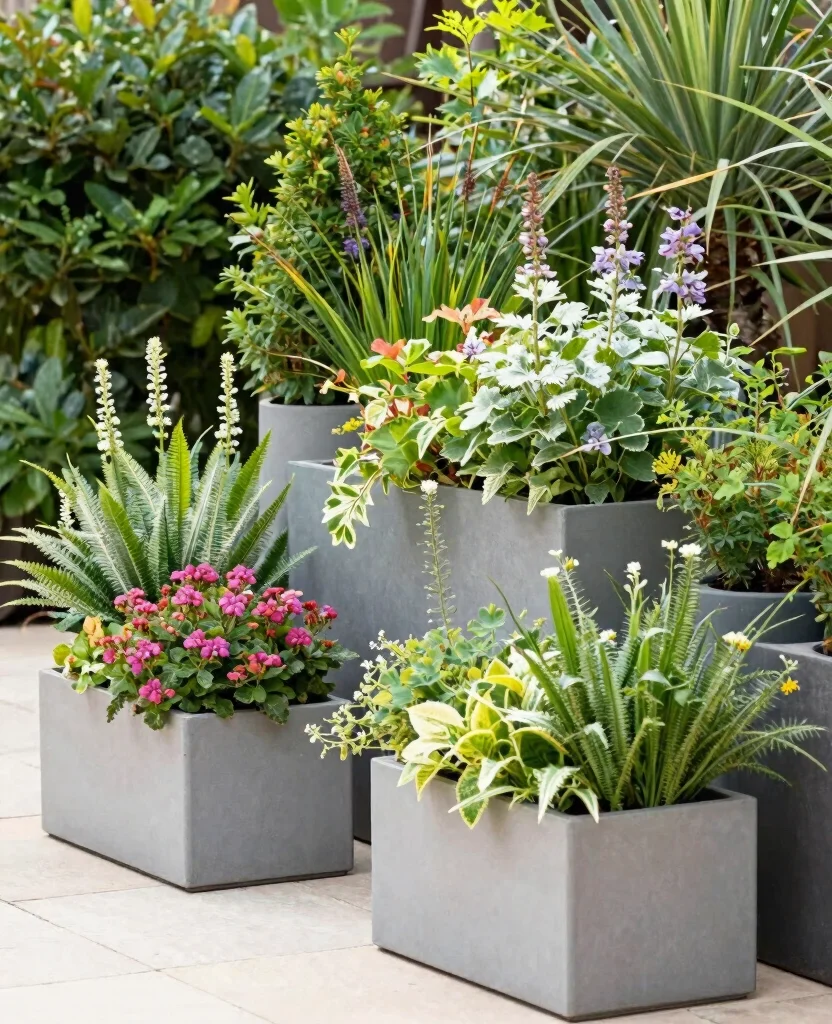 19 Stunning Side Yard Landscaping Ideas That'll Transform Your Home's Curb Appeal! - 19. Seasonal Planters