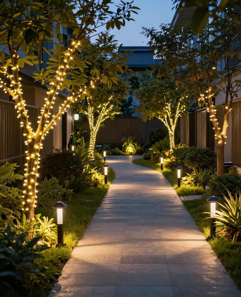 19 Stunning Side Yard Landscaping Ideas That'll Transform Your Home's Curb Appeal! - 7. Outdoor Lighting