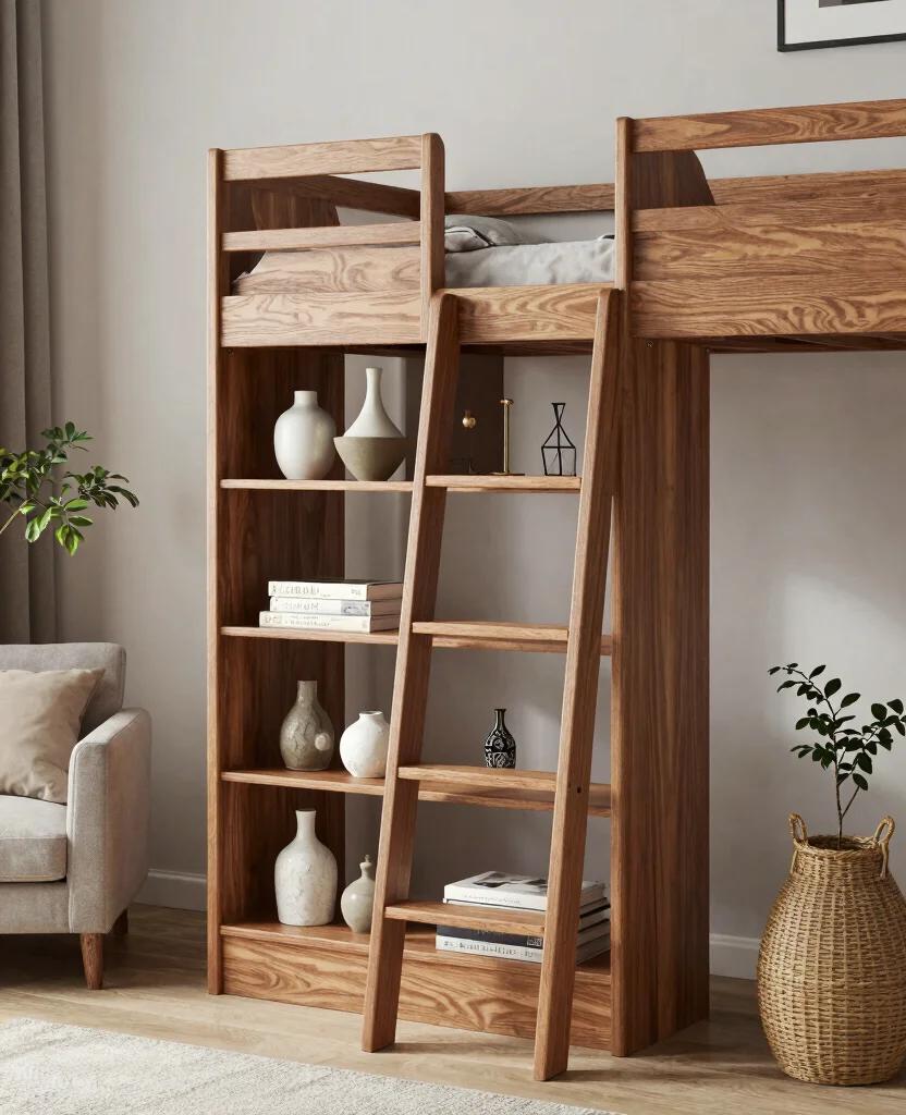 19 Stunning Wooden Loft Ladder Without Hatches That Will Transform Your Space! 204 19 Stunning Wooden Loft Ladders Without Hatches That Will Transform Your Space! - 19. Ladder with Storage Solutions 1