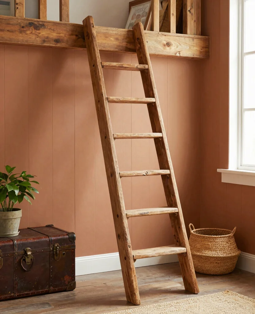 19 Stunning Wooden Loft Ladder Without Hatches That Will Transform Your Space! 13 19 Stunning Wooden Loft Ladders Without Hatches That Will Transform Your Space! - 2. Rustic Charm 1