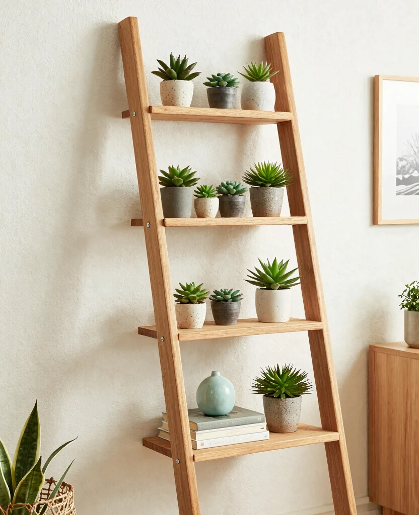 19 Stunning Wooden Loft Ladder Without Hatches That Will Transform Your Space! 68 19 Stunning Wooden Loft Ladders Without Hatches That Will Transform Your Space! - 7. Open Shelving Ladder 1