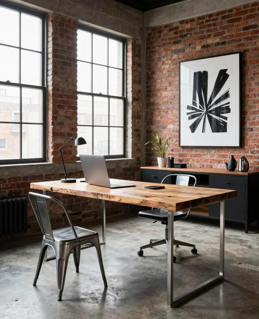 19 Trendy Bedroom Office Ideas That'll Make You Want to Work from Home Forever! 160 19 Trendy Bedroom Office Ideas That'll Make You Want to Work from Home Forever! - 15. Urban Industrial Style 1