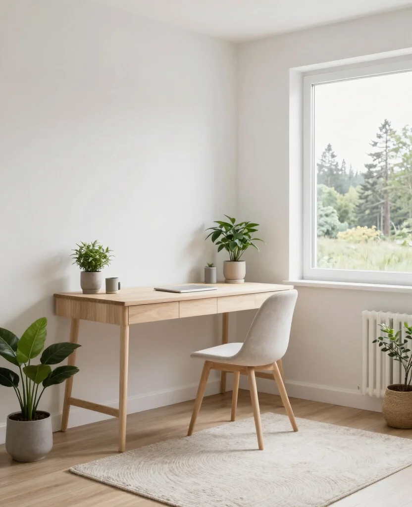 19 Trendy Bedroom Office Ideas That'll Make You Want to Work from Home Forever! 24 19 Trendy Bedroom Office Ideas That'll Make You Want to Work from Home Forever! - 3. Nordic Inspired Retreat 1