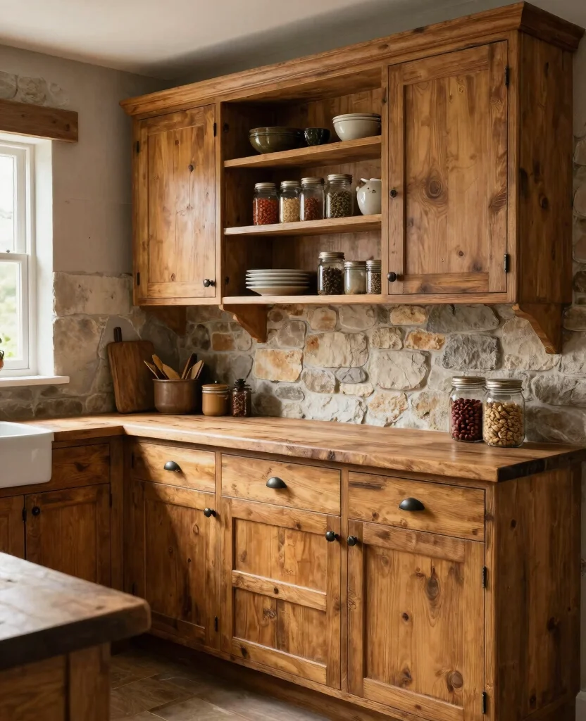 19 Types of Kitchen Cabinets That Will Transform Your Cooking Space (You Won't Believe #7!) - 3. Rustic Wood Cabinets 1