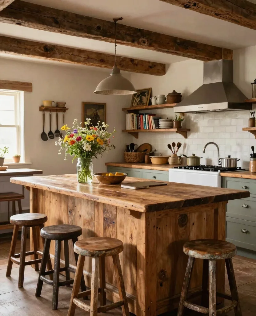 Discover 19 Stunning Kitchen Island with Seating Ideas That Will Transform Your Cooking Space! 2 Discover 19 Kitchen Island with Seating Ideas That Will Transform Your Cooking Space! - 1. The Rustic Farmhouse Charm