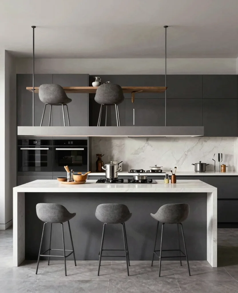 Discover 19 Stunning Kitchen Island with Seating Ideas That Will Transform Your Cooking Space! 104 Discover 19 Stunning Kitchen Islands with Stools That Will Transform Your Cooking Space! - 11. Two-Tiered Island for Depth
