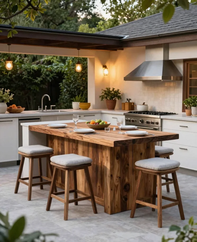 Discover 19 Stunning Kitchen Island with Seating Ideas That Will Transform Your Cooking Space! 182 Discover 19 Stunning Kitchen Islands with Stools That Will Transform Your Cooking Space! - 18. Stylish Outdoor Kitchen Islands