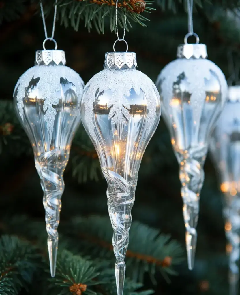 19 Stunning Vintage Christmas Ornaments Under $5 That'll Make You Nostalgic! 4 19 Stunning Vintage Christmas Ornaments Under $5 That'll Make You Nostalgic! / Hand-Painted Glass Icicles