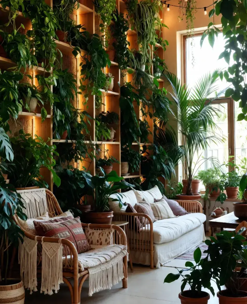 19 Living Rooms with Lush Greenery That Will Transform Your Home into a Tropical Paradise! 14 19 Living Rooms with Lush Greenery That Will Transform Your Home into a Tropical Paradise! / Indoor Palm Tree Aesthetic