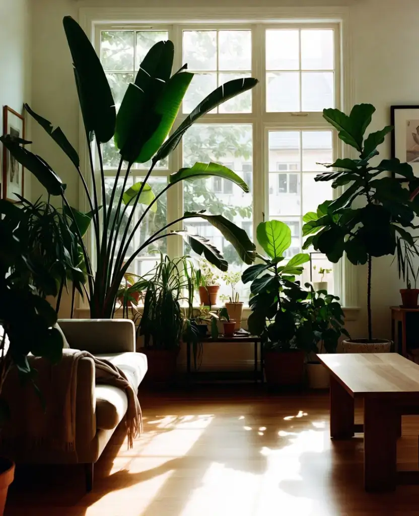 19 Living Rooms with Lush Greenery That Will Transform Your Home into a Tropical Paradise! 2 19 Living Rooms with Lush Greenery That Will Transform Your Home into a Tropical Paradise! / Large Floor Plants