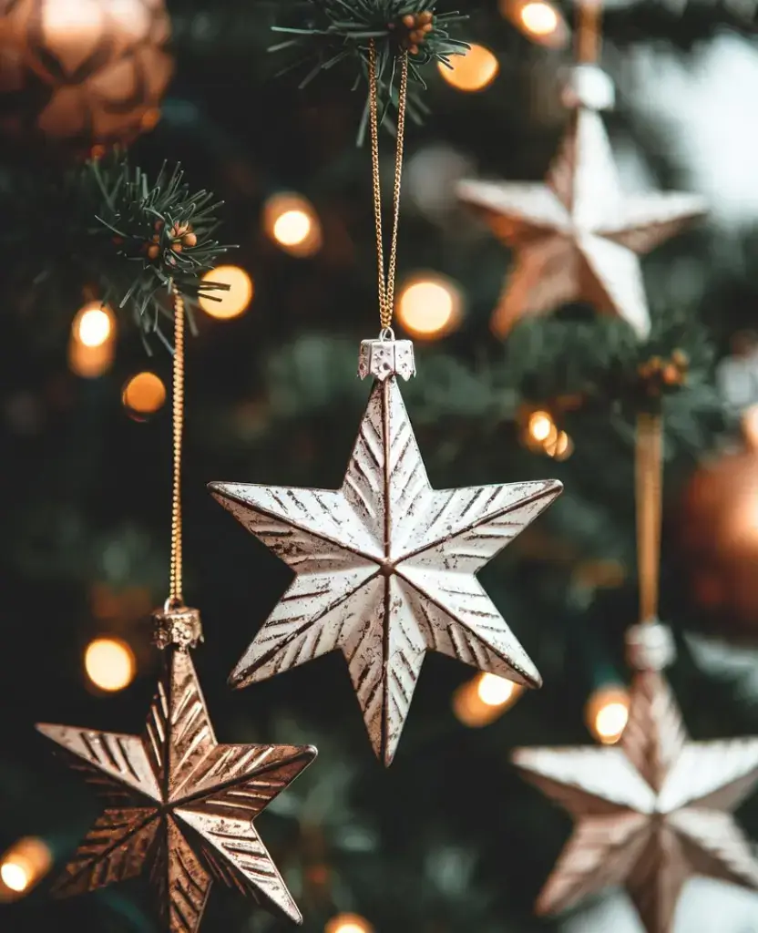 19 Stunning Vintage Christmas Ornaments Under $5 That'll Make You Nostalgic! 12 19 Stunning Vintage Christmas Ornaments Under $5 That'll Make You Nostalgic! / Metal Star Ornaments