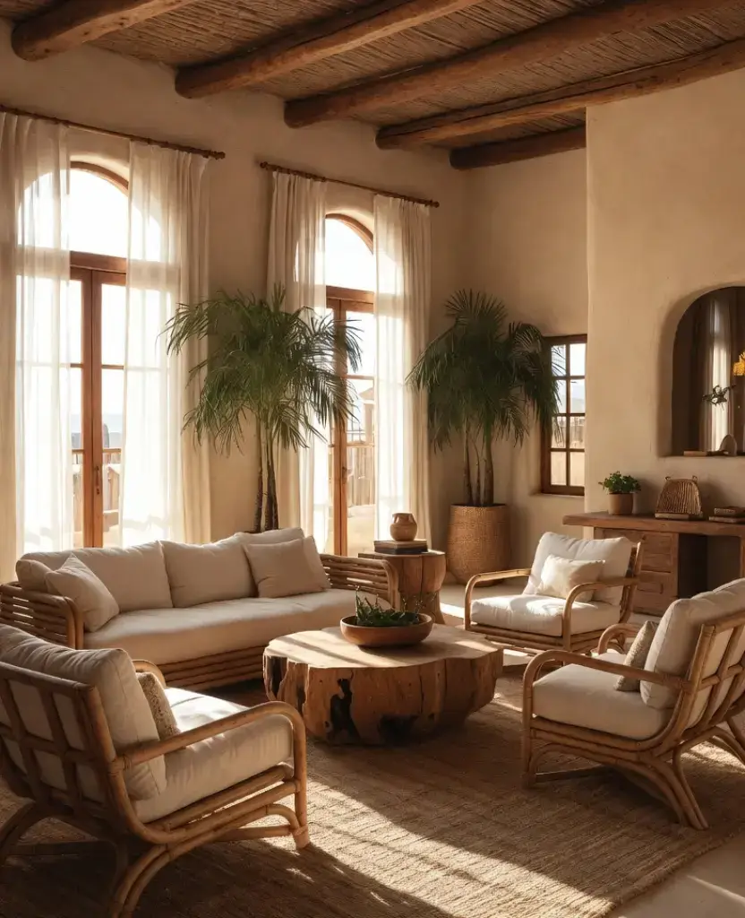 19 Living Rooms with Lush Greenery That Will Transform Your Home into a Tropical Paradise! 6 19 Living Rooms with Lush Greenery That Will Transform Your Home into a Tropical Paradise! / Rattan Furniture + Plants