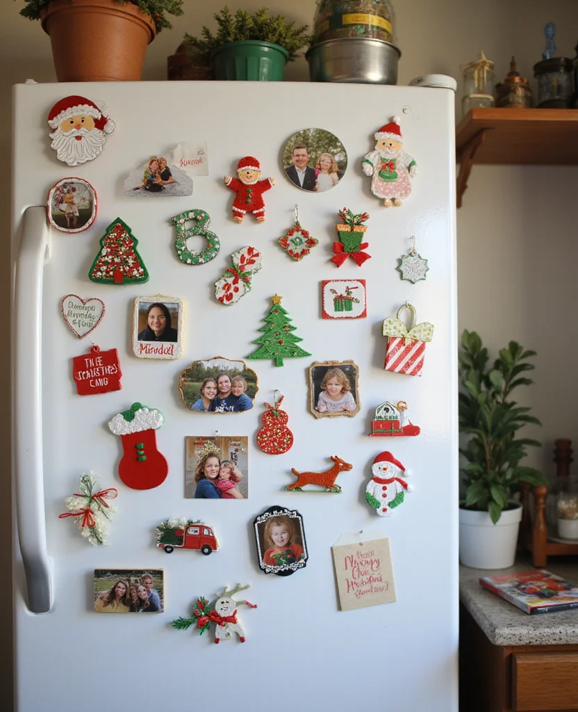 Transform Your Space: 19 Christmas Kitchen Decor Ideas You Can't Miss! - 10. Holiday Themed Fridge Magnets