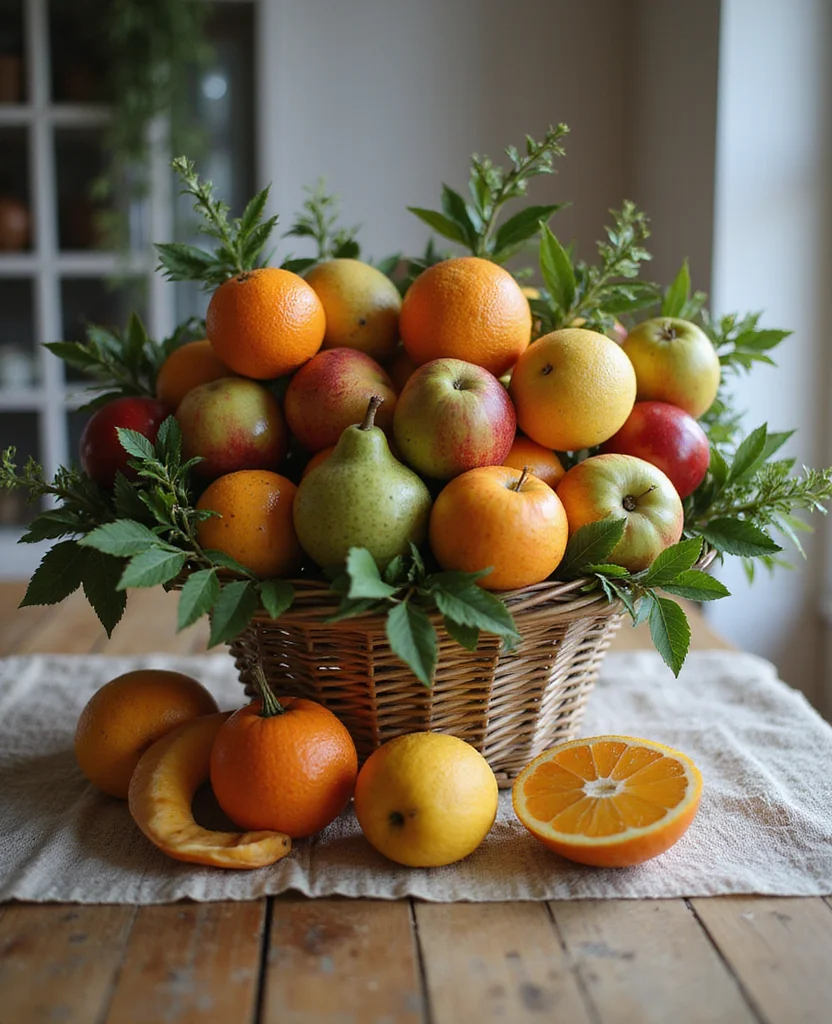 Transform Your Space: 19 Christmas Kitchen Decor Ideas You Can't Miss! - 12. Festive Fruit Basket