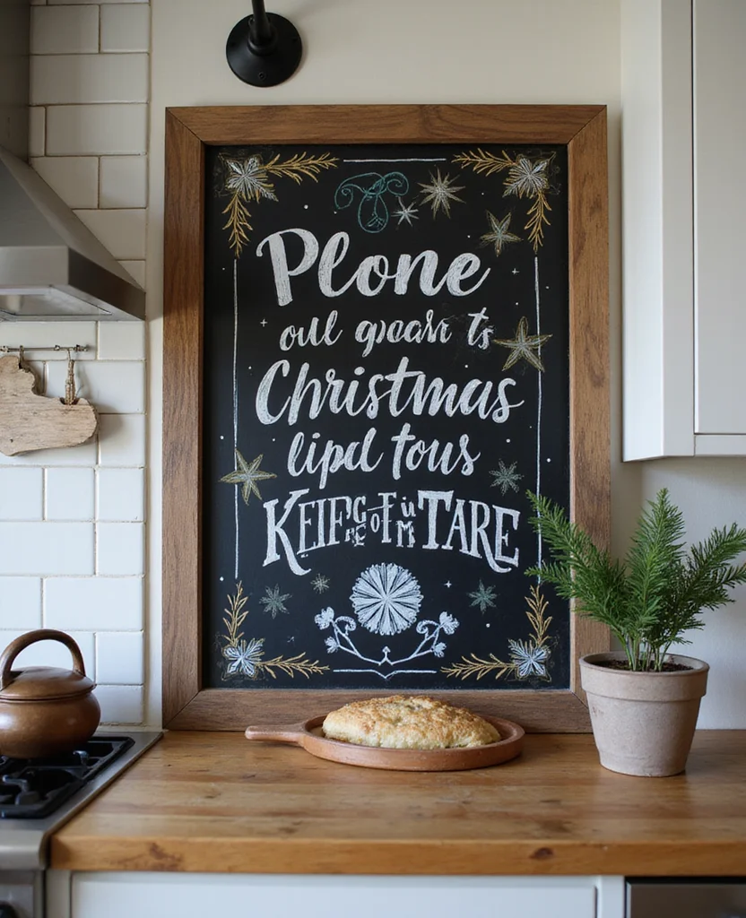 Transform Your Space: 19 Christmas Kitchen Decor Ideas You Can't Miss! - 14. Merry Chalkboard Messages