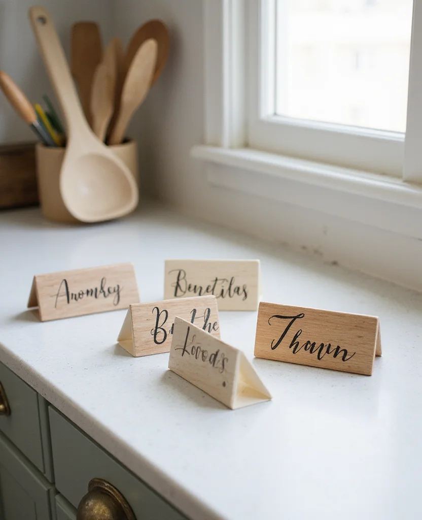 Transform Your Space: 19 Christmas Kitchen Decor Ideas You Can't Miss! - 19. Personalized Name Tags