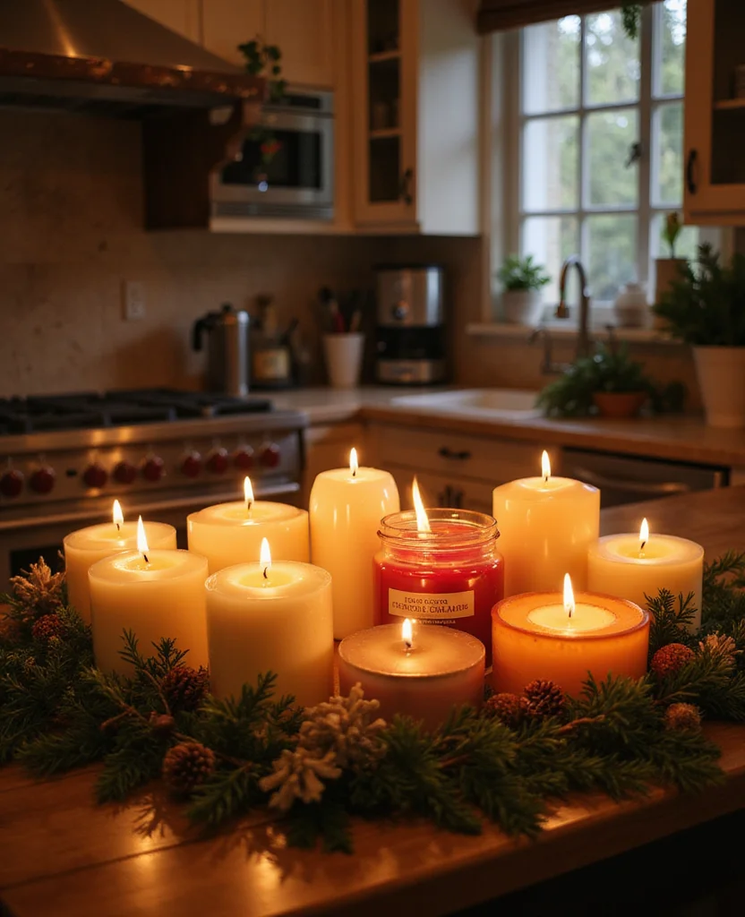 Transform Your Space: 19 Christmas Kitchen Decor Ideas You Can't Miss! - 6. Scented Candles