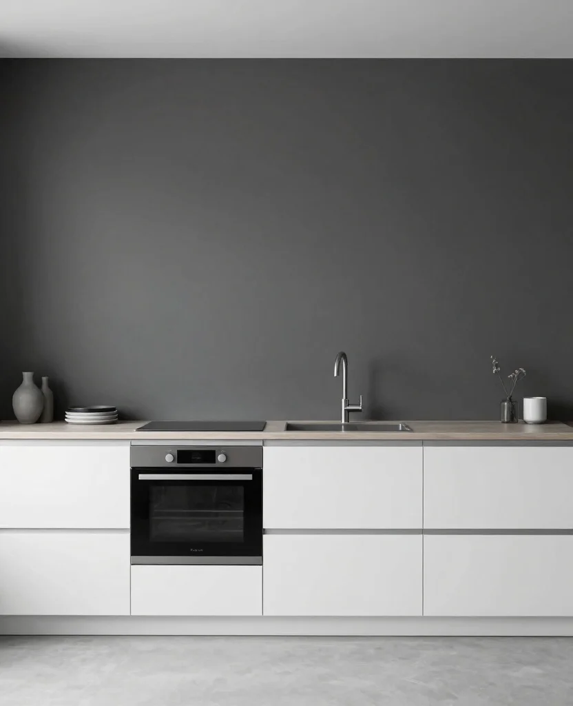 Transform Your Space: 19 Kitchen Accent Wall Ideas You Need to See to Believe! - 14. Minimalist Monochrome
