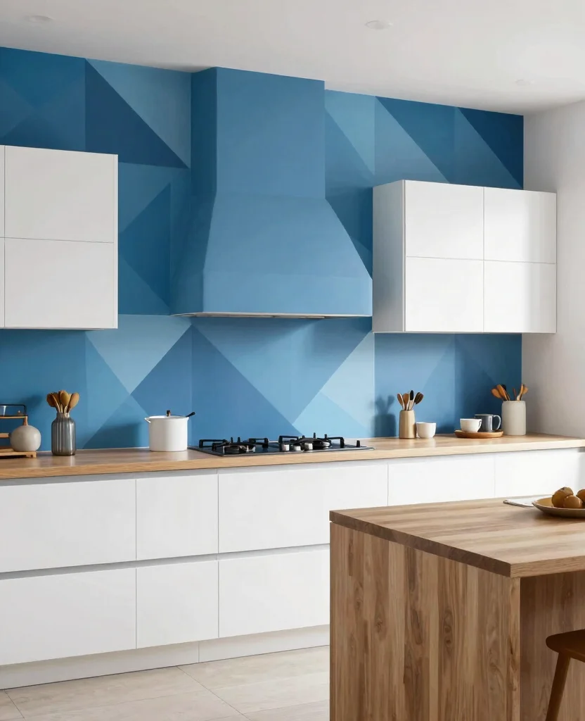 Transform Your Space: 19 Kitchen Accent Wall Ideas You Need to See to Believe! - 18. Geometric Wonders