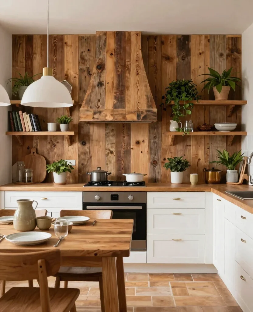 Transform Your Space: 19 Kitchen Accent Wall Ideas You Need to See to Believe! - 3. Rustic Wood Paneling